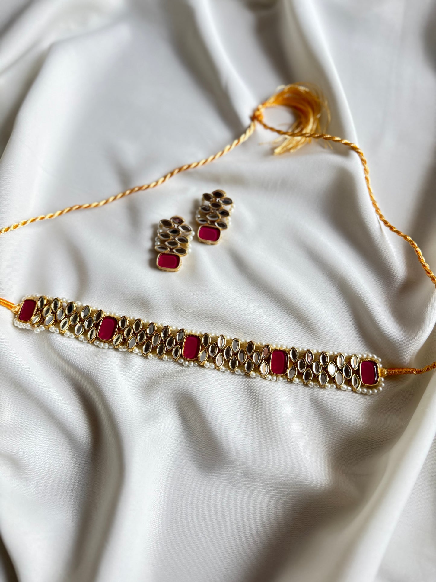 FIONA IN PINK WITH MERAAS EARRINGS