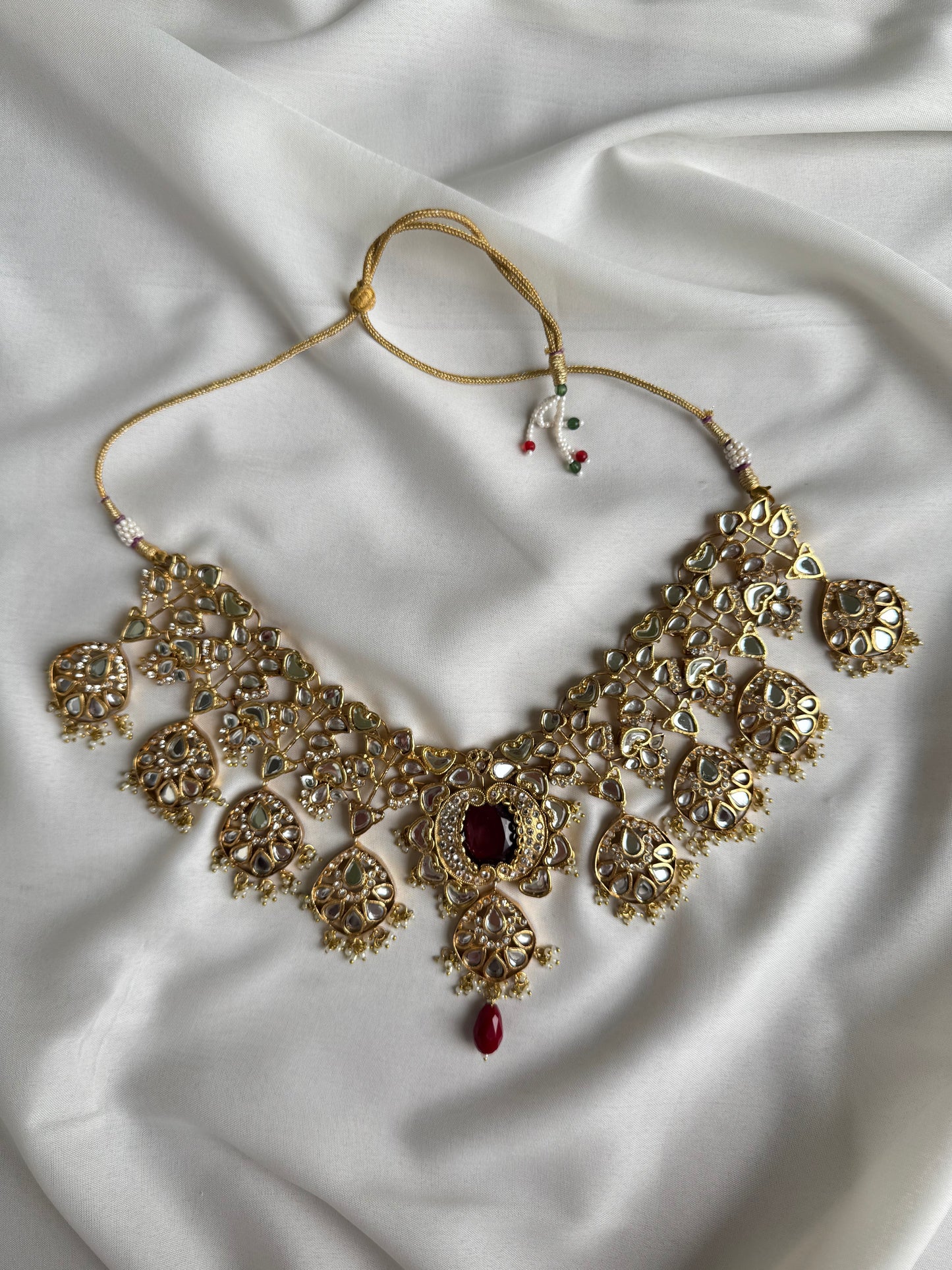~MEHER GUL KUNDAN AND RUBY BRIDAL SET~
