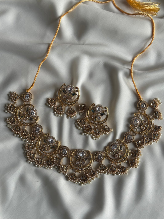 ~GUL MOHAR KUNDAN NECKLACE SET~