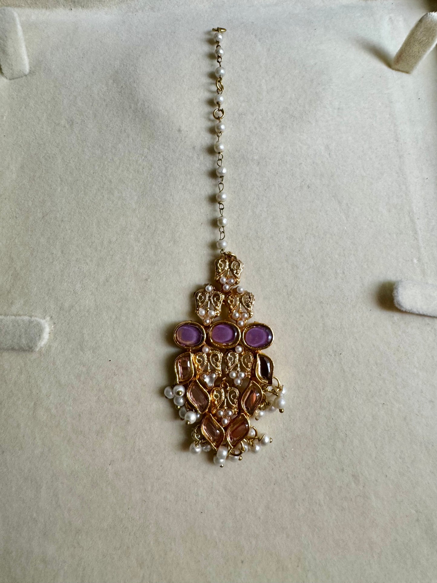 ~SHEESHUM SET IN LILAC AND KUNDAN~